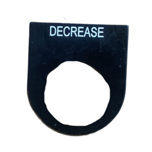 Legend Plate for Use with Ptec Push Button,DECREASE